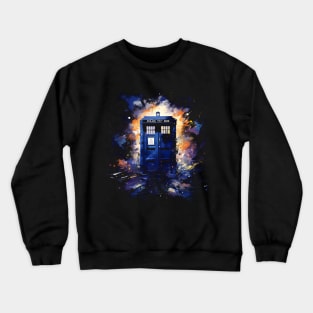 Tardis Watercolor - Time and Space Crewneck Sweatshirt